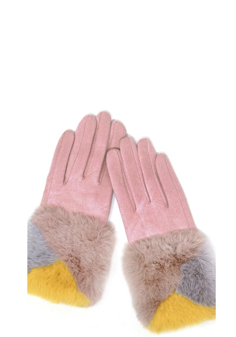 COLORFUL FAUX FUR GLOVE