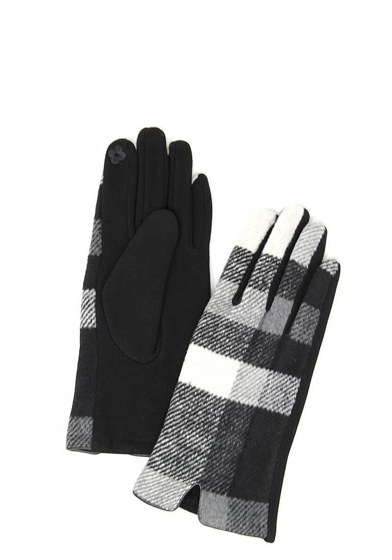 MODERN SMOOTH TEXTURED PLAID GLOVES
