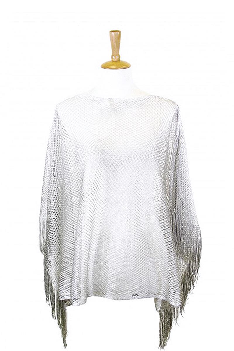 METALLIC NET COVER UP WITH FRINGES
