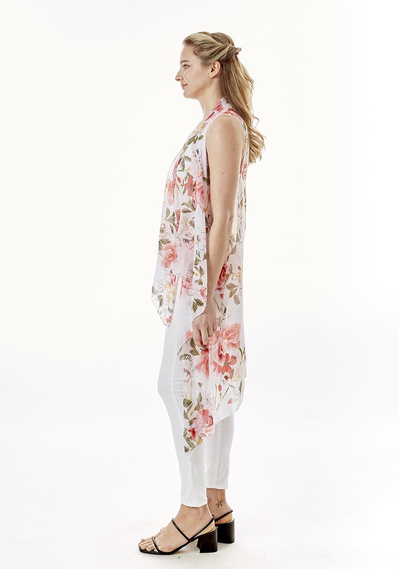 ROSES PRINT VEST COVER UP