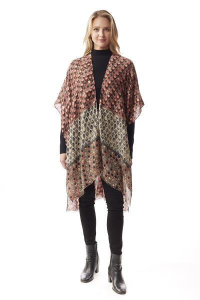 FASHION PATTERN MESH KIMONO