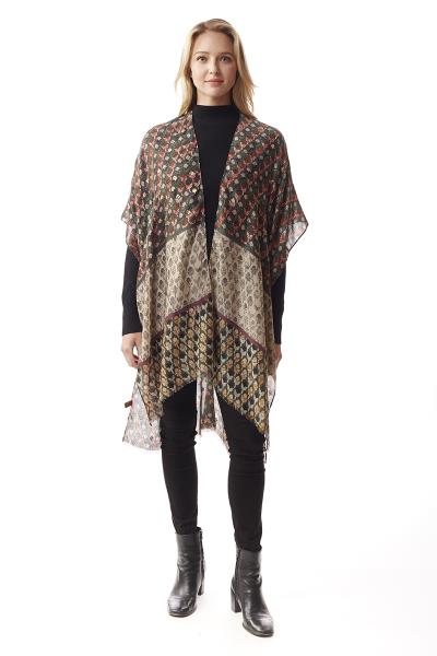 FASHION PATTERN MESH KIMONO