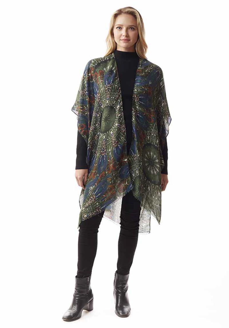 FASHION PATTERN MESH KIMONO