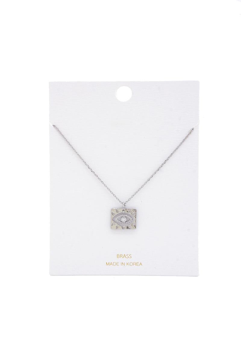 EYE SQUARE CHARM METAL NECKLACE