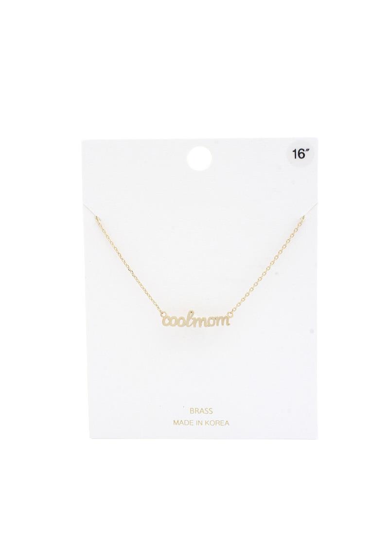 COOL MOM CURSIVE PENDANT NECKLACE