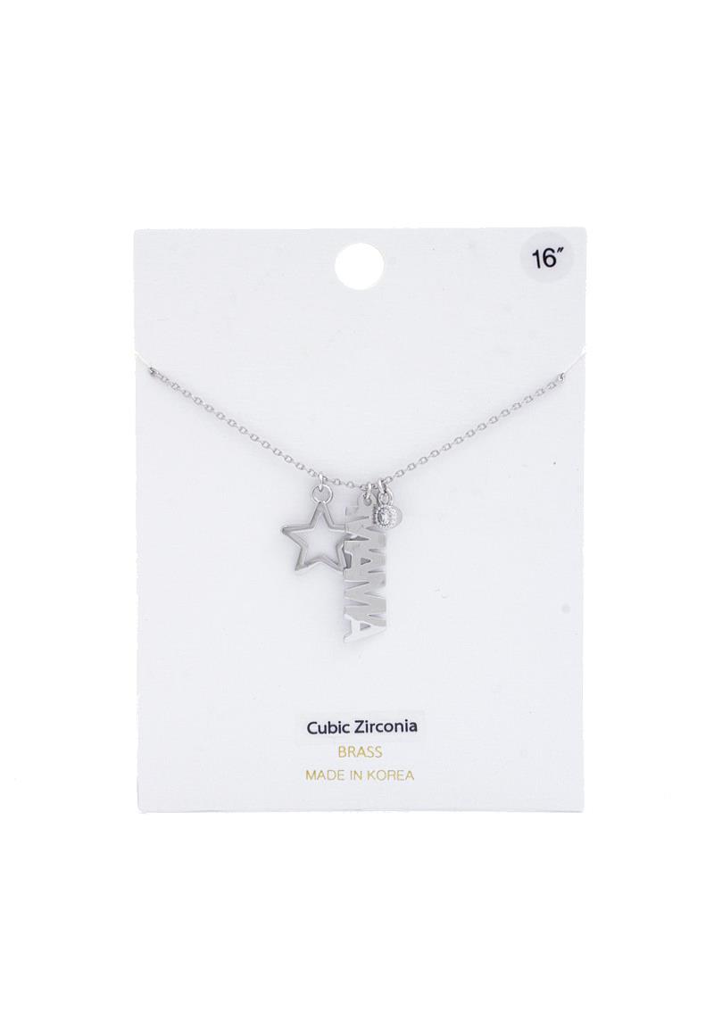 HEART LOVE CUBIC ZIRCONIA CHARM NECKLACE
