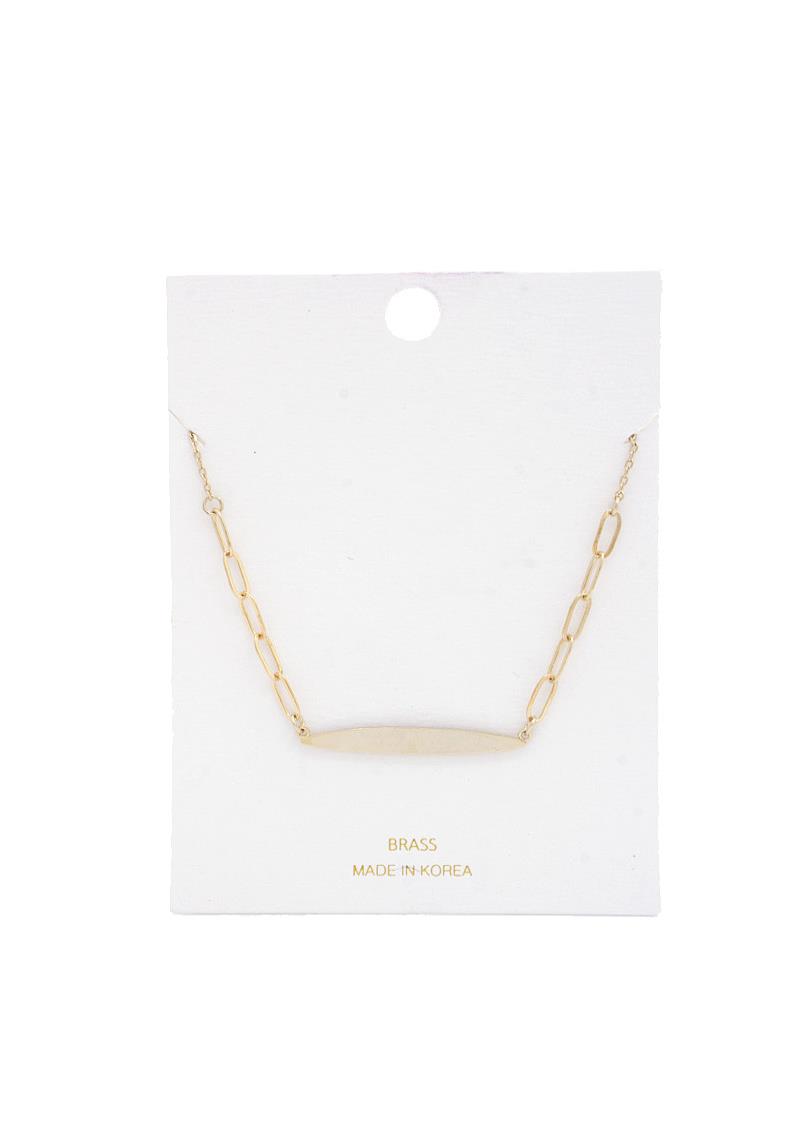 LONG OVAL BAR OVAL LINK NECKLACE