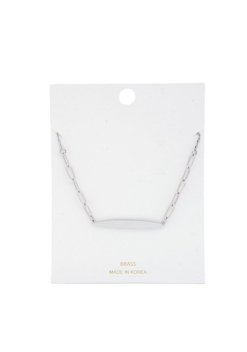 LONG OVAL BAR OVAL LINK NECKLACE