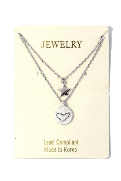 CAPRICORN CONSTELLATION STAR ENGRAVE CHARM MULTI LAYERED NECKLACE