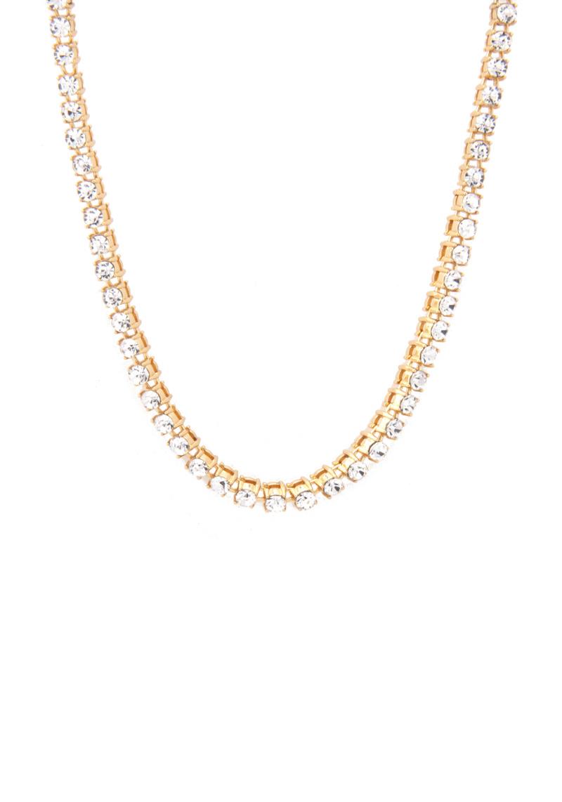 PAVE SQUARE METAL NECKLACE