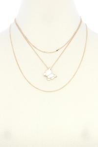 SODJO BUTTERFLY CHARM METAL LAYERED NECKLACE