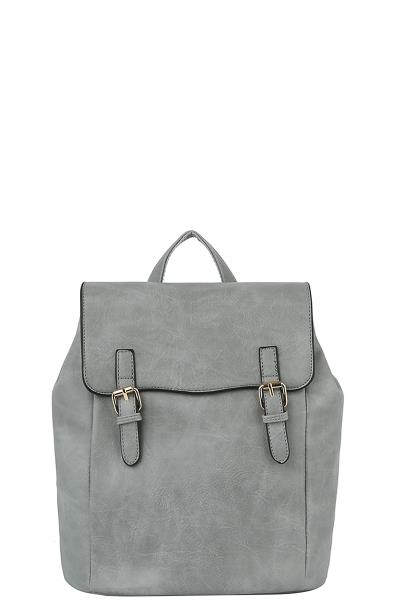 FASHION PLAIN BUCKLE CONVERTIBLE BACKPACK
