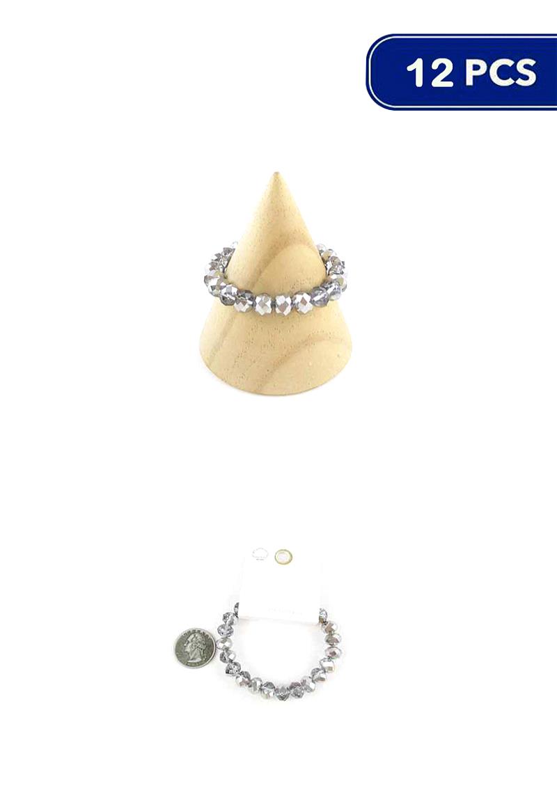FASHION CRYSTALIZED BALL BEAD BRACELET (12 UNITS)