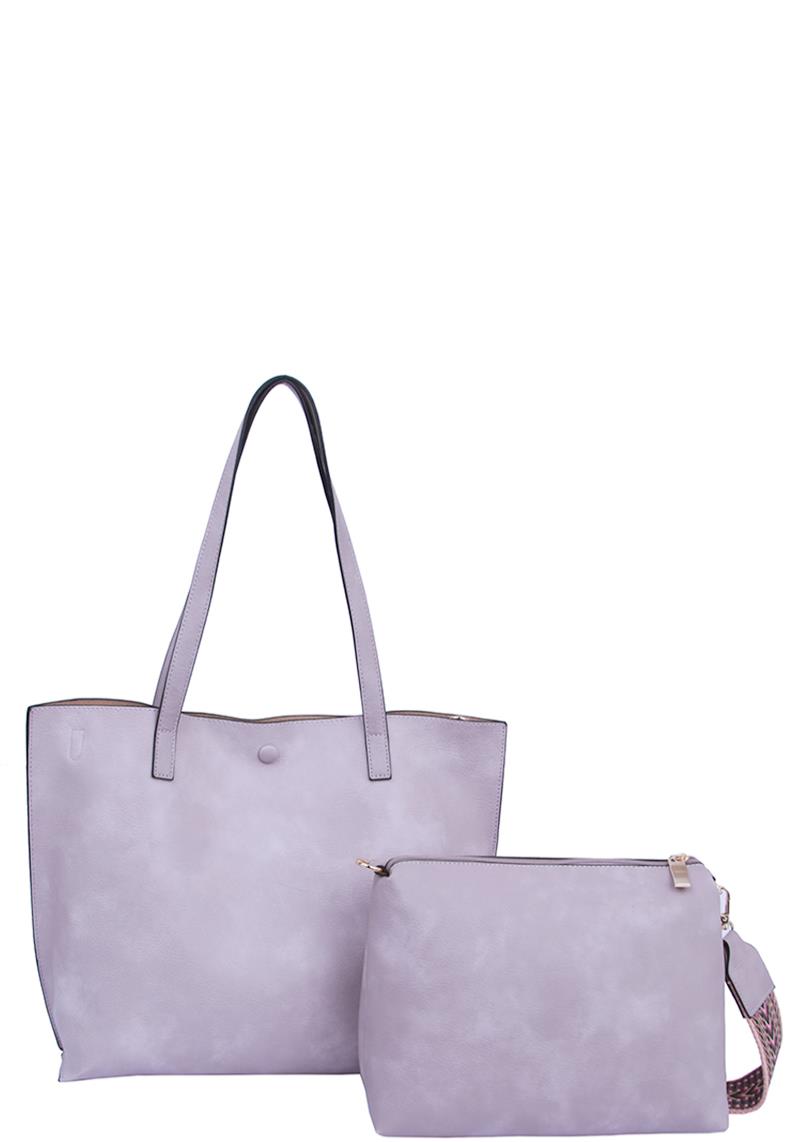 2IN1 PLAIN TOTE BAG WITH BAG AND GUITAR STRAP SET