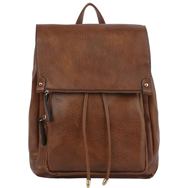 (ONLINE ONLY) SMOOTH PLAIN ZIPPER STRING BACKPACK