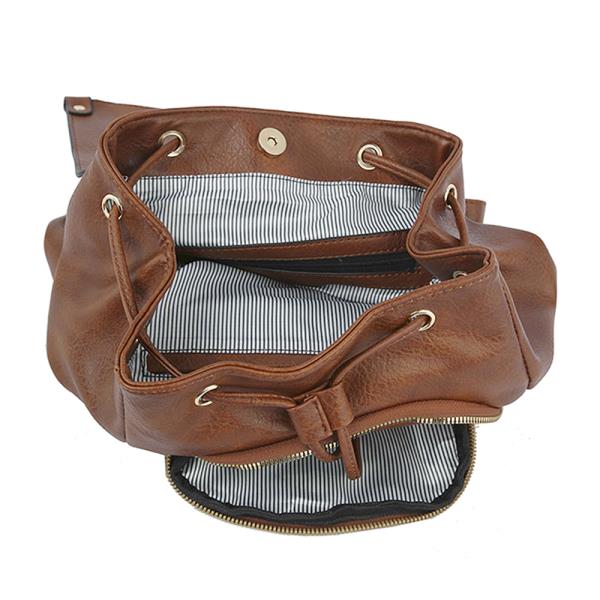 (ONLINE ONLY) SMOOTH PLAIN ZIPPER STRING BACKPACK