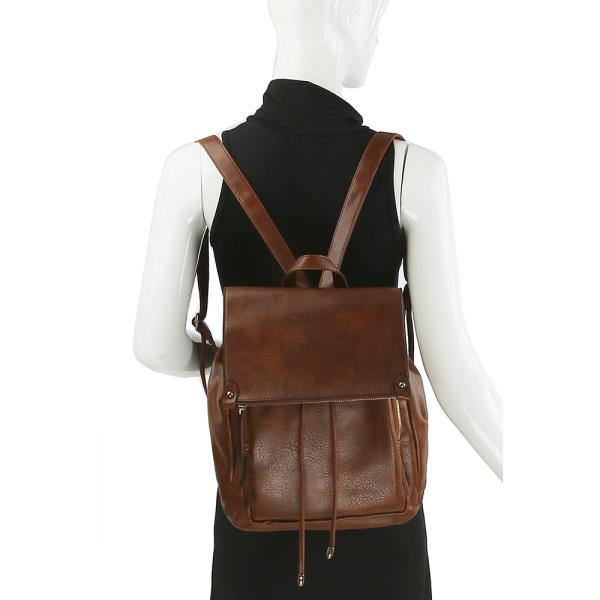 (ONLINE ONLY) SMOOTH PLAIN ZIPPER STRING BACKPACK