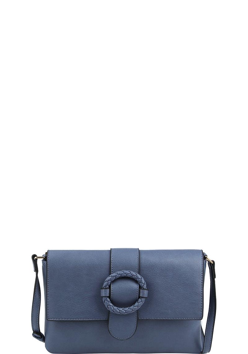 STYLISH RING BUCKLE DESIGN CROSSBODY BAG