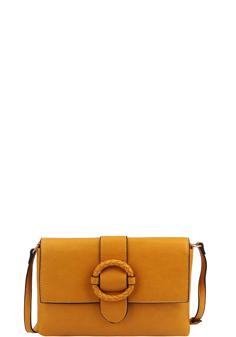 STYLISH RING BUCKLE DESIGN CROSSBODY BAG