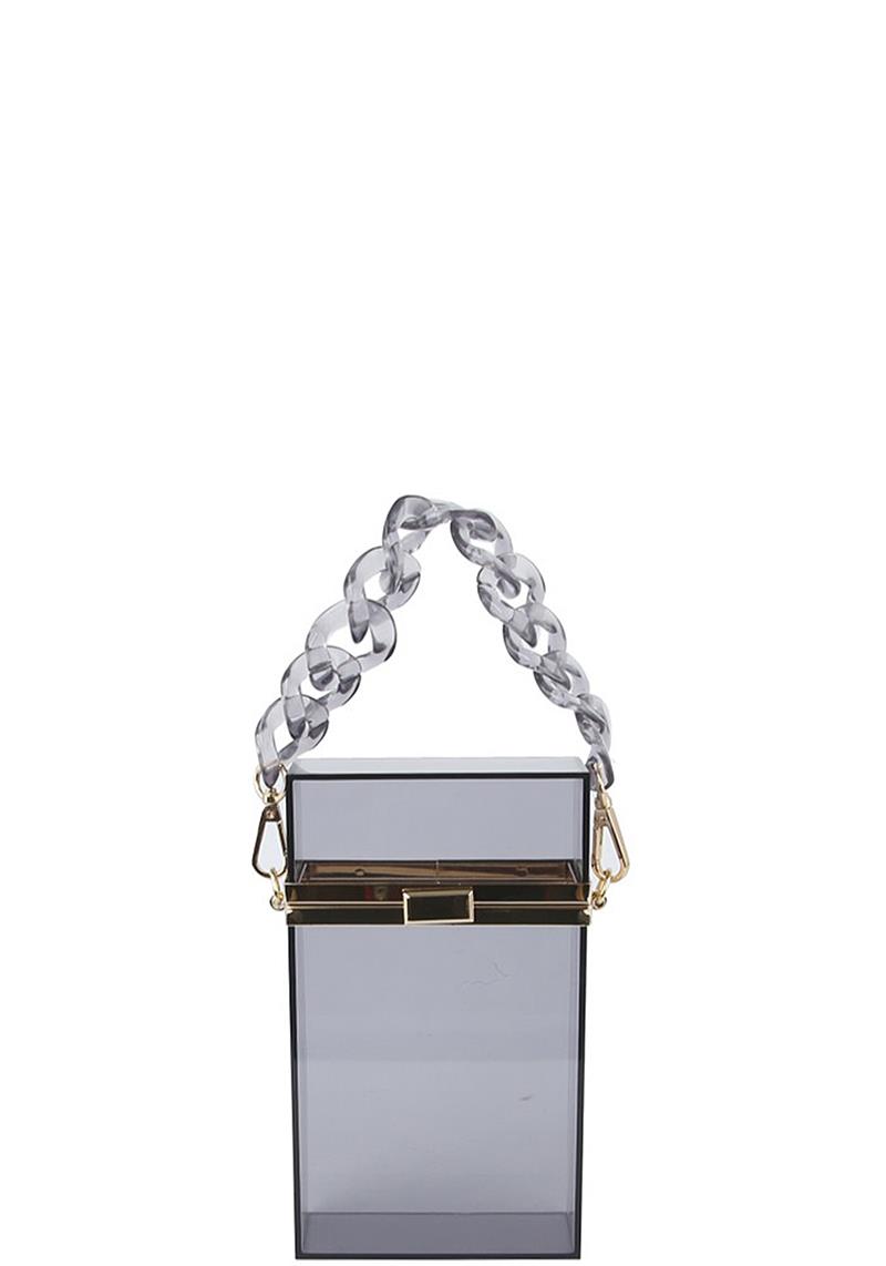 CHIC CLEAR BOX LINK HANDLE CROSSBODY BAG