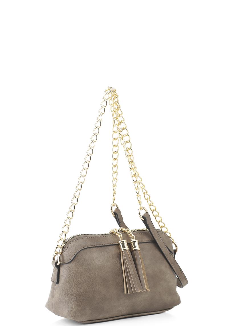STYLISH DOUBLE TASSEL LONG CHAIN CROSSBODY BAG