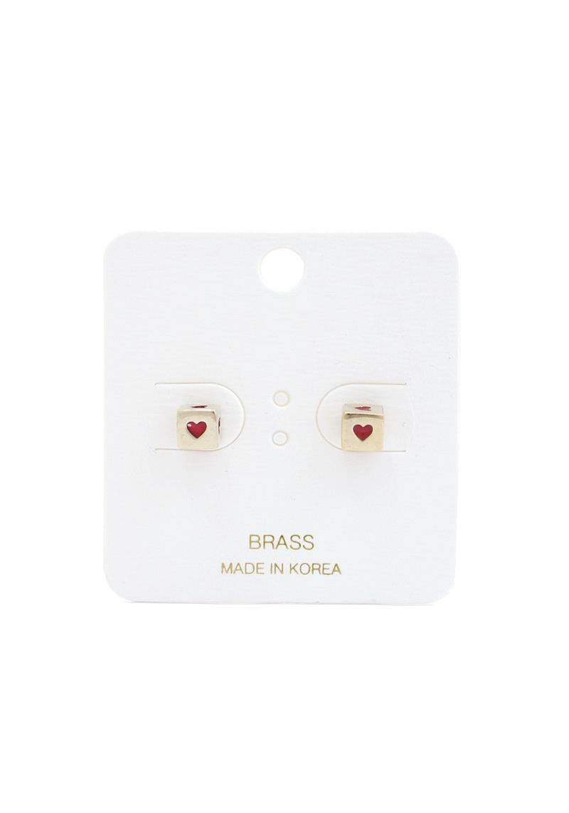 HEART CUBE EARRING