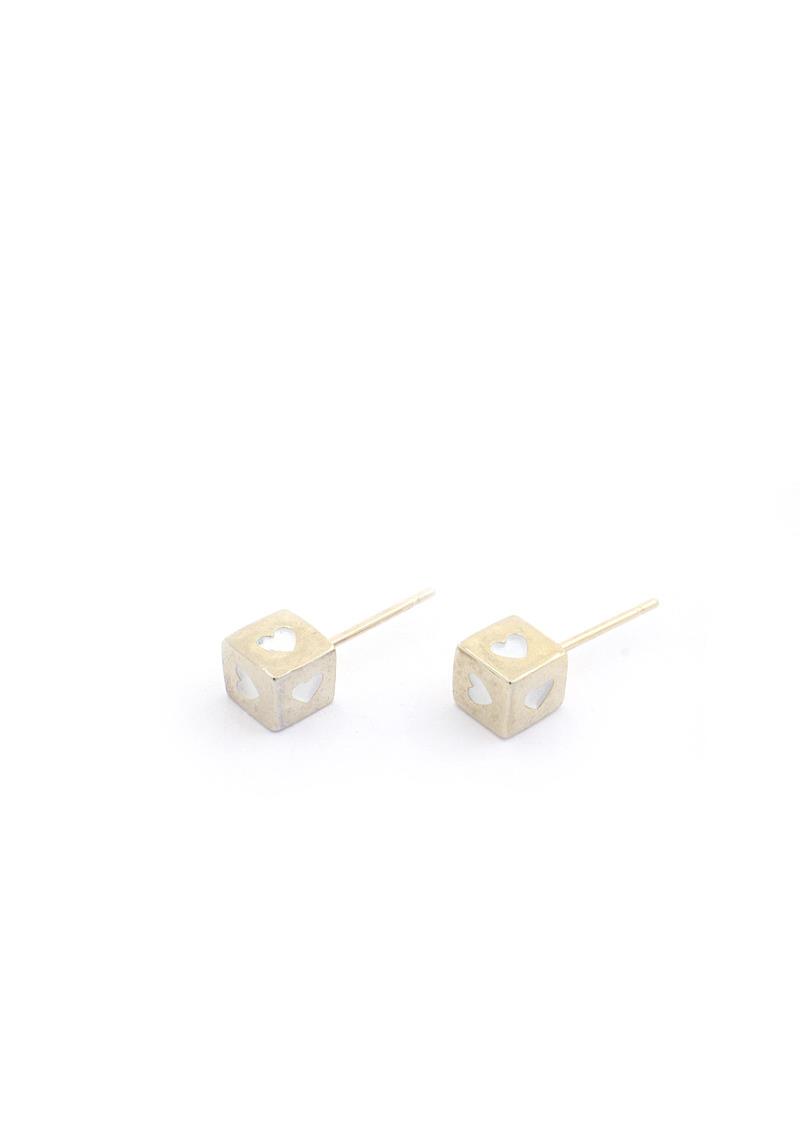 HEART CUBE EARRING