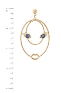 ABSTRACT FACE POST DROP EARRING