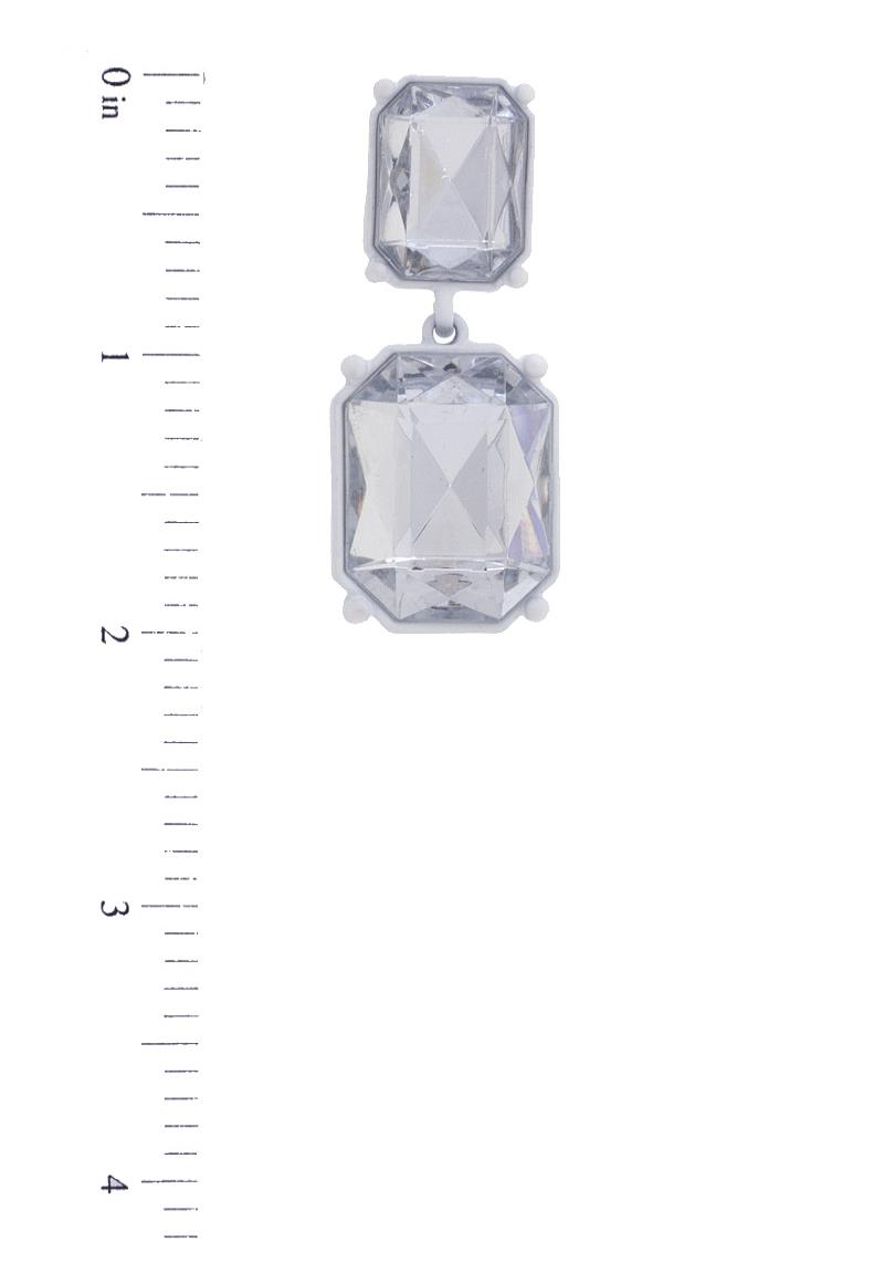DOUBLE SQUARE CRYSTAL EARRING
