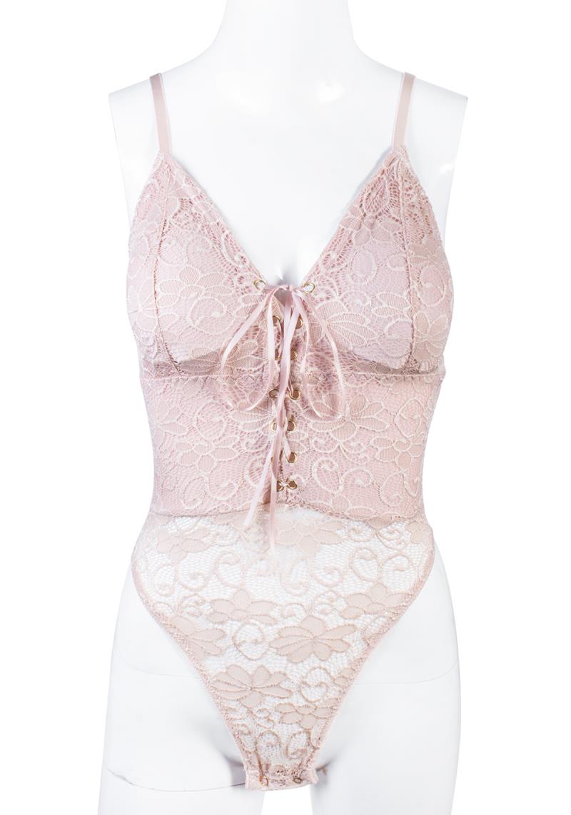 LACE FLORAL DESIGN LINGERIE BODY SUIT