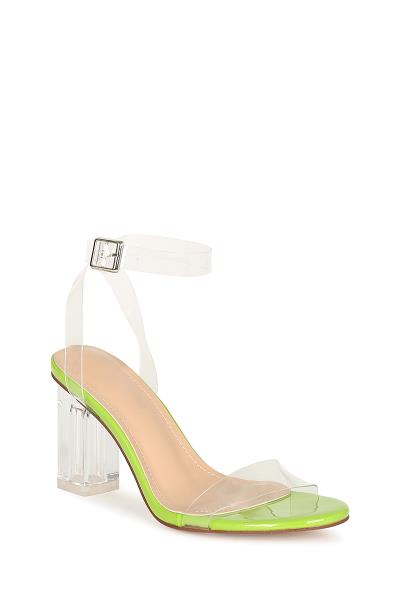 FASHION CLEAR STRAP ANKLE BUCKLE HEEL