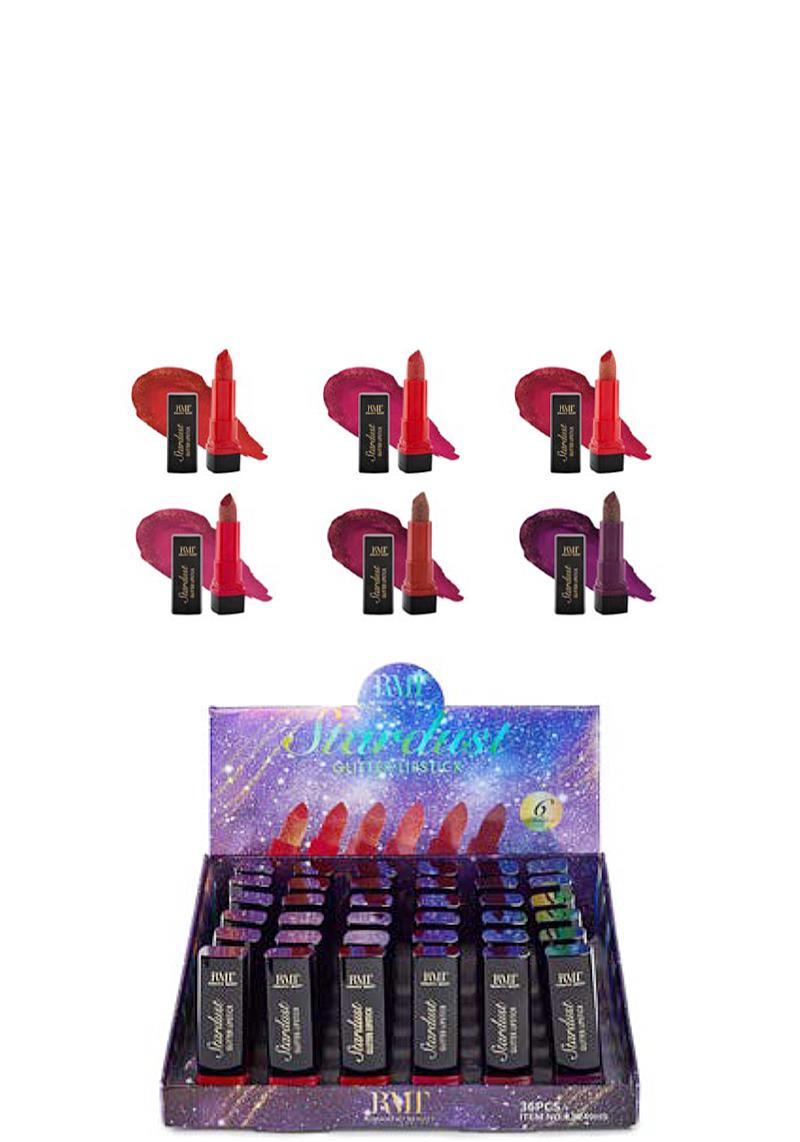 STARDUST GLITTER LIPSTICKS RED 36 PCS