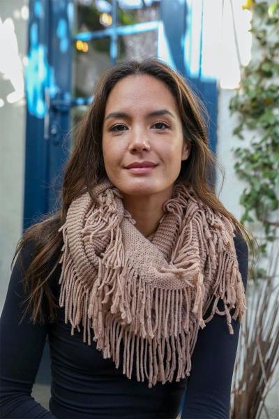 POINTELLE FRINGE INFINITY SCARF