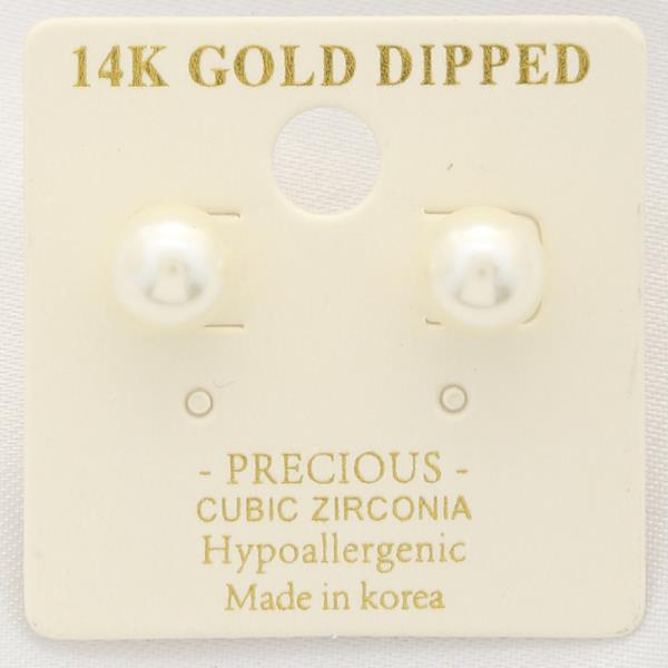 PEARL BEAD 14K GOLD DIPPED EARRING