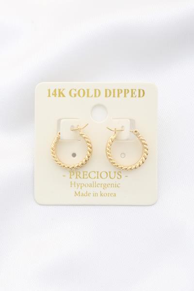 TWIST DOUBLE HOOP 14K GOLD DIPPED EARRING