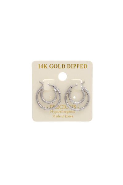 DOUBLE HOOP 14K GOLD DIPPED EARRING