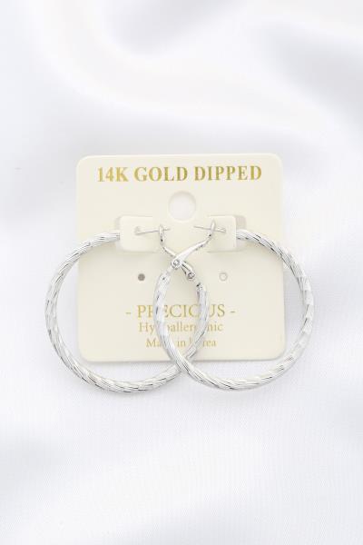 14K GOLD DIPPED LINED HOOP EARRING