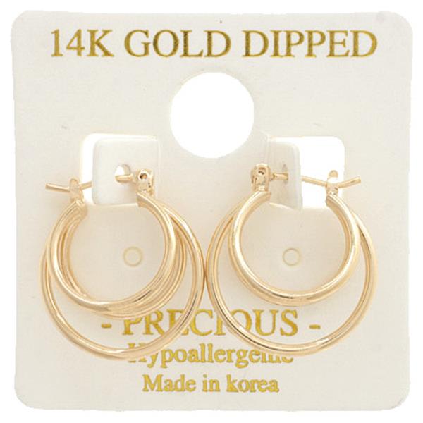 TRIPLE HOOP 14K GOLD DIPPED EARRING