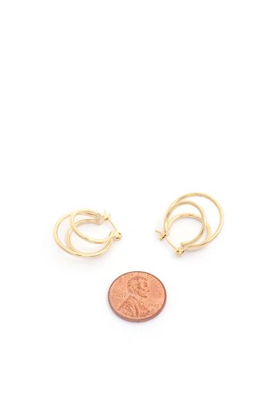 TRIPLE HOOP 14K GOLD DIPPED EARRING