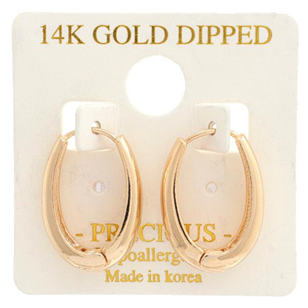 OVAL 14K GOLD DIPPED EARRING