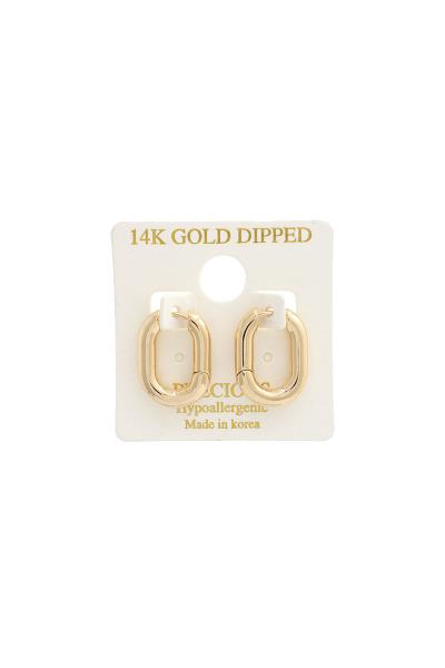 OVAL 14K GOLD DIPPED EARRING