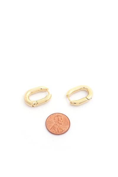 OVAL 14K GOLD DIPPED EARRING