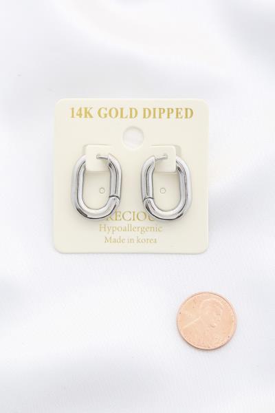OVAL 14K GOLD DIPPED EARRING