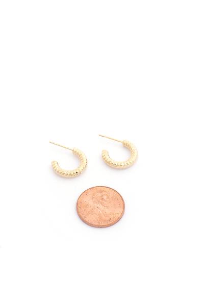 14K GOLD DIPPED TEXTURED OPEN HOOP EARRING