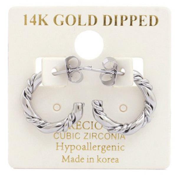 14K GOLD DIPPED TWISTED MINNI HOOP EARRING
