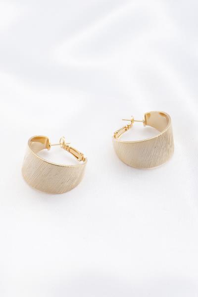 WIDE TEXTURED 14K GOLD DIPPED HOOP EARRING