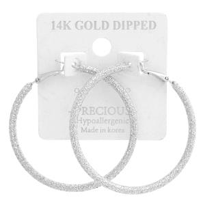 SQUARE EDGE METAL 14K GOLD DIPPED HOOP EARRING