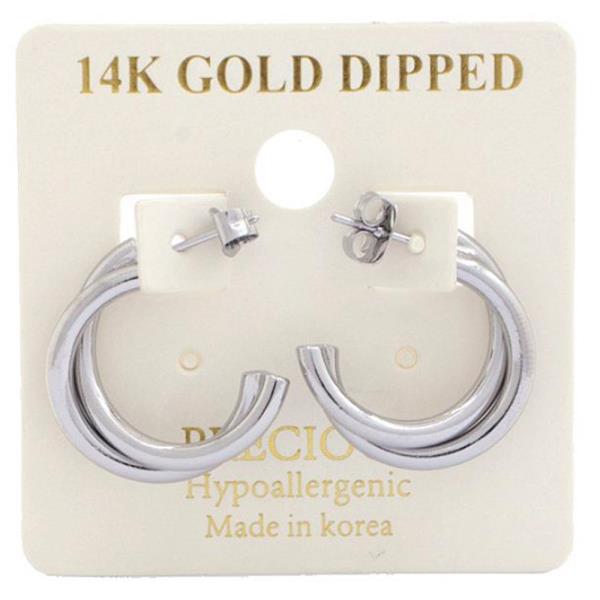 DOUBLE OPEN CIRCLE 14K GOLD DIPPED EARRING