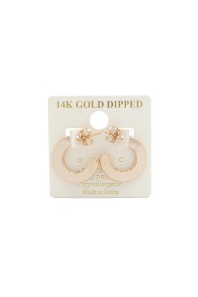 FLAT OPEN CIRCLE 14K GOLD DIPPED EARRING