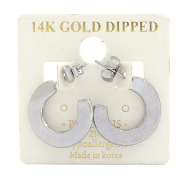 FLAT OPEN CIRCLE 14K GOLD DIPPED EARRING